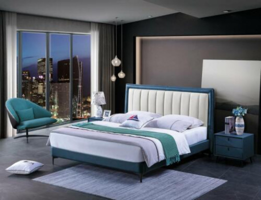 Sypialnia Grupa Łóżko Luxury Meble łóżka Szafki nocne 3-częściowe. Ustawić