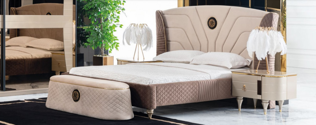 łóżko Podwójne łóżko Hotelowe Rama łóżka Double Drewno Meble Łóżko Podkładka Luxury Design