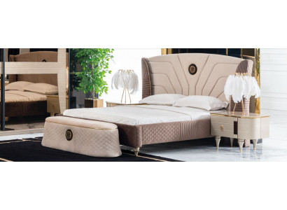 łóżko Podwójne łóżko Hotelowe Rama łóżka Double Drewno Meble Łóżko Podkładka Luxury Design