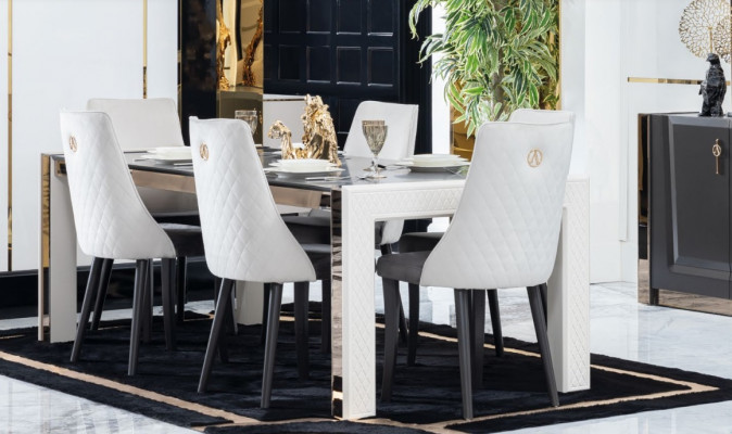 Podkładka Włókienniczy Materiał Dining Group Ustaw Zestaw Kompletny Fotel 6x Krzesła