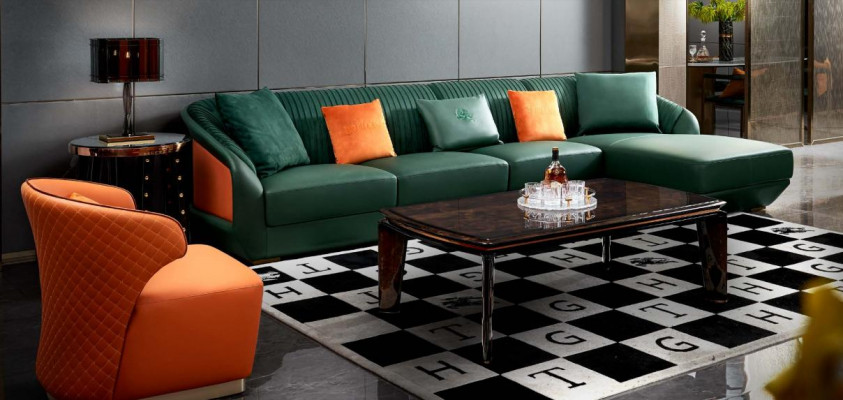 Fotel Orange Luxury Skóra Salon Nowy Kreatywny Projekt Nowoczesny