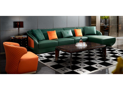 Fotel Orange Luxury Skóra Salon Nowy Kreatywny Projekt Nowoczesny