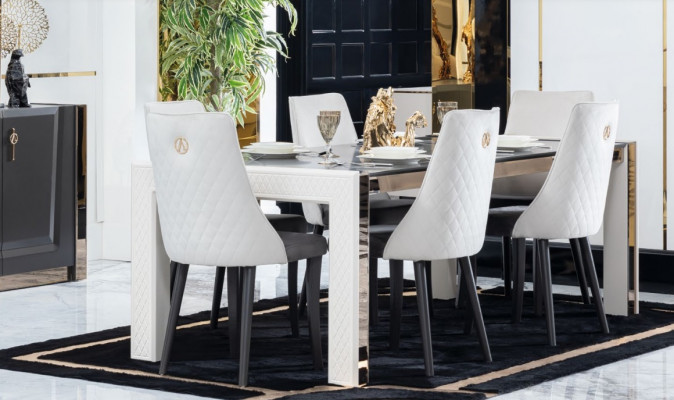 Design luksusowe stoły jadalnia Włoskie Meble Fotel Tabela 6x Krzesła Nowość