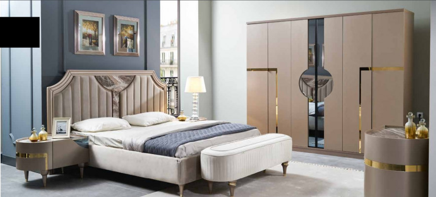 Meble Modern Luxury łóżka New Łóżko 2x Stolik nocny 3 szt. Scenografia Sypialni