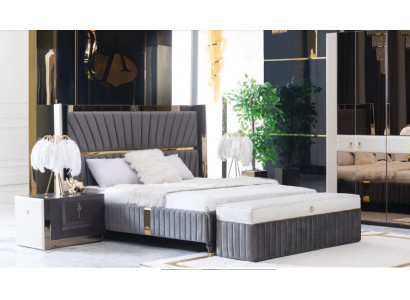 Luksusowe Łóżko 180x200cm z Drewno Zatytuł I 2 szafki nocne Meble włoskie Nowość