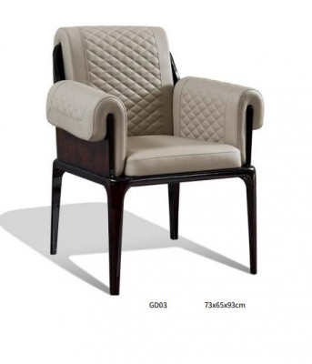 Krzesła jadalnia Modern Design Meble Drewno Luxury Beige 4x Oparcie Krzesło do jadalni