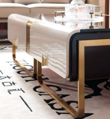 stolik kawowy Sofa Stolik Luxury Drewno Salon Stal nierdzewna Modern