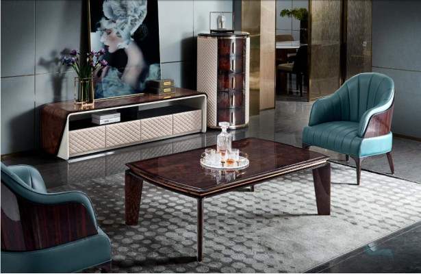 stolik kawowy Ciemnobrązowy Drewno Luksusowy Salon Nowy Nowoczesny Design