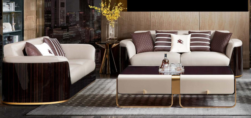 stolik kawowy Sofa Stolik Luxury Drewno Salon Stal nierdzewna Modern