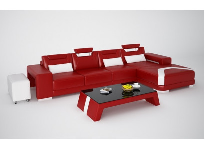 Designerska Sofa Kanapa Narożnikowa kanapa z Stołek Podkładka Ustawić Żywy krajobraz L kształt