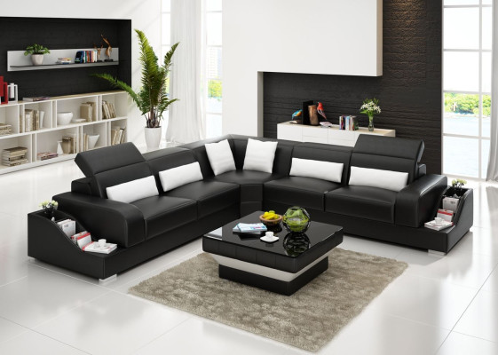 Narożnik kanapa Skóra Sofa Kanapa Podkładka Narożnik Żywy krajobraz Siedziba Ustawić L kształt