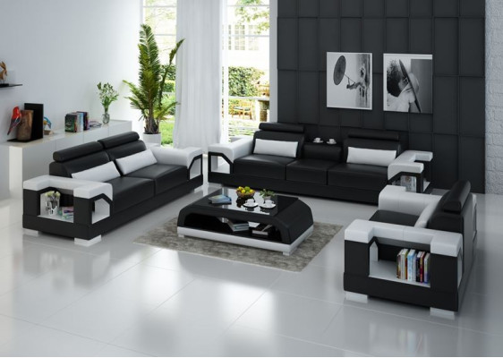 Skóra Podkładka Kanapy Sofa Luksusowy Zestaw sofowy Salon 3+2 Zestaw