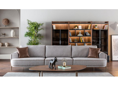 Sofa trzyosobowa 3 miejsce siedzące sofa materiałowa kanapa nowoczesna szara materiałowa nowa