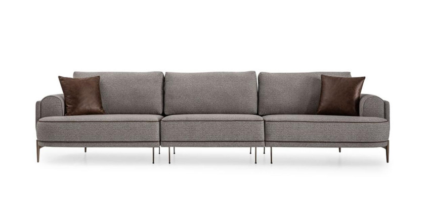 Sofa trzyosobowa 3 miejsce siedzące sofa materiałowa kanapa nowoczesna szara materiałowa nowa
