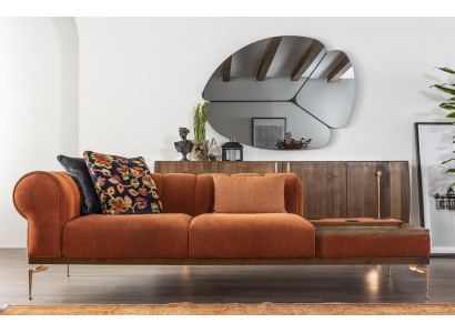 Sofa dwuosobowa 2 miejsce do siedzenia sofa materiałowa sofy nowoczesny materiał pomarańczowy 234cm