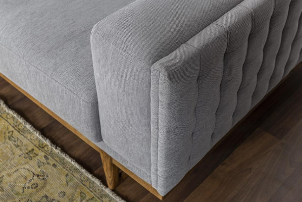 Zestaw sofowy 331 miejsce do siedzenia Sofa materiałowa Sofa Sofy Materiał Fotel Szary Nowoczesny