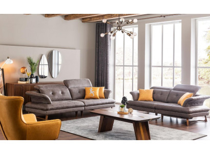 Zestaw sofowy 321 miejsce do siedzenia Sofa Sofy Obcios Nowoczesny Szary Zestaw Fotel
