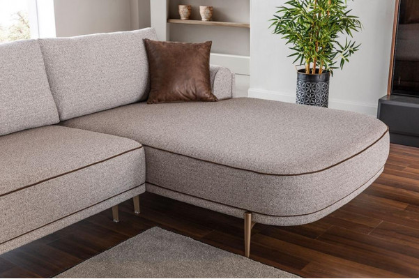 Sofa materiałowa Narożnikowa kanapa Sofa w kształcie litery L Materiał Sofy Szare Nowoczesne meble do salonu