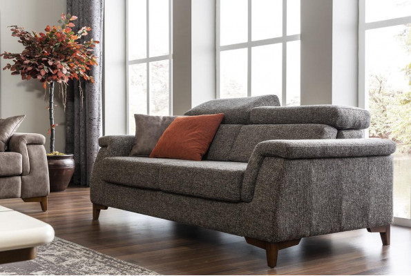 Zestaw sofowy 321 miejsce do siedzenia Sofa materiałowa Sofa Materiał Fotel Szary Funkcja łóżka