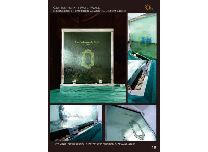 Luksusowy design ściany wodnej z kolumną wodną, ​​wodospadem, przegrodą ledową