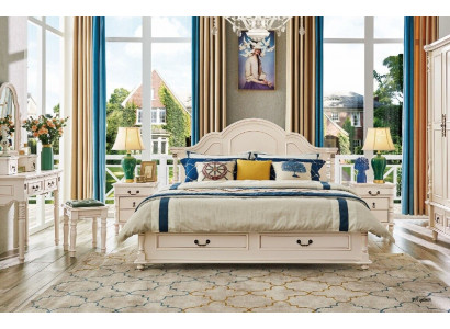 Łóżko hotelowe dwuosobowe Sypialnia 180x200 cm Drewno Łóżko Podkładka Design Luxury Nowe