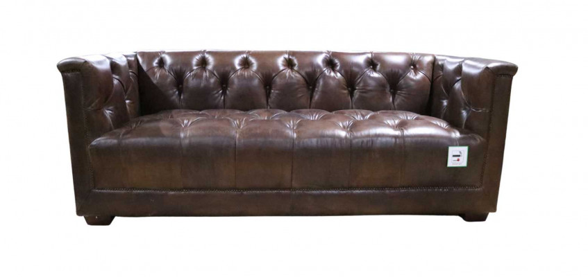Sofa 3 miejsce do siedzenia Chesterfield 3 miejsce do siedzenia Vintage Brown Shabby Leather Sofa