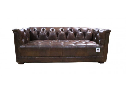 Sofa 3 miejsce do siedzenia Chesterfield 3 miejsce do siedzenia Vintage Brown Shabby Leather Sofa
