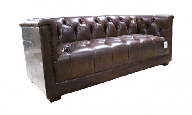 Sofa 3 miejsce do siedzenia Chesterfield 3 miejsce do siedzenia Vintage Brown Shabby Leather Sofa