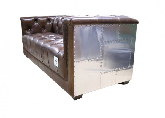 Sofa 3 miejsce do siedzenia Chesterfield 3 miejsce do siedzenia Vintage Brown Shabby Leather Sofa