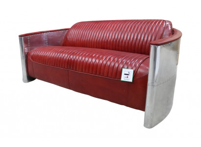 Sofa Skórzana Kanapa Podkładka Sofa Aluminiowa Trzyosobowa Vintage Luxury Meble Sofy Nowość