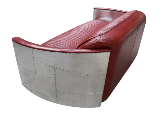 Sofa Skórzana Kanapa Podkładka Sofa Aluminiowa Trzyosobowa Vintage Luxury Meble Sofy Nowość