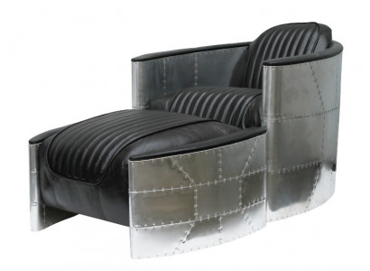 Fotel Stołek Vintage Skóra Luxury Prawdziwa skóra Retro Fotel Design ClubFotel