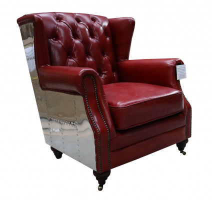 UszyFotel Prawdziwa skóra Vintage Chesterfield Skóra TelevisionFotel LeatherFotel Nowość