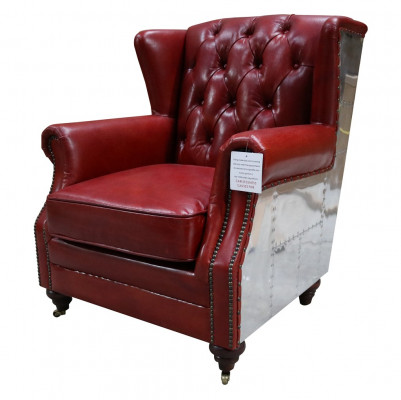 UszyFotel Prawdziwa skóra Vintage Chesterfield Skóra TelevisionFotel LeatherFotel Nowość
