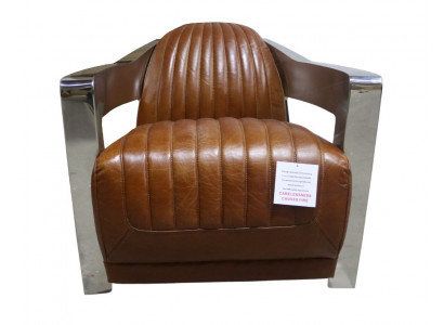 Fotel Prawdziwa skóra Design Vintage Design Fotel aviator Meble Skóra