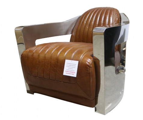Fotel Prawdziwa skóra Design Vintage Design Fotel aviator Meble Skóra