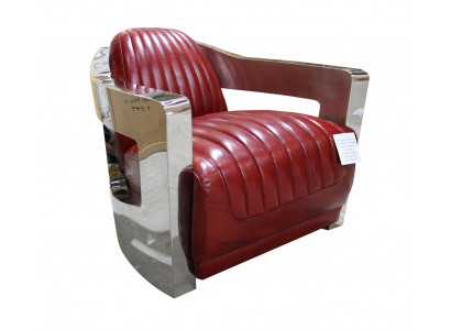 Vintage LederFotel Czerwony Prawdziwa skóra Retro Fotel Design ClubFotel aviator