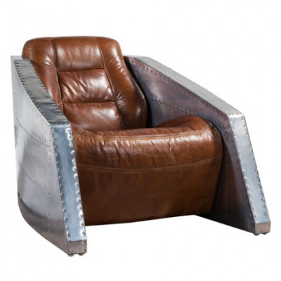 LederFotel Airplane Design ClubFotel Skóra Fotel Aviator Vintage