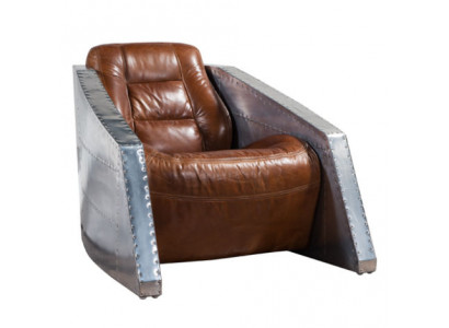 LederFotel Airplane Design ClubFotel Skóra Fotel Aviator Vintage