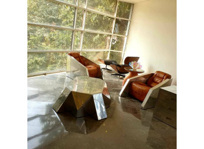 Club Fotel Aviator Style Lounge Design Chrome Art Deco Skóra Koktajl