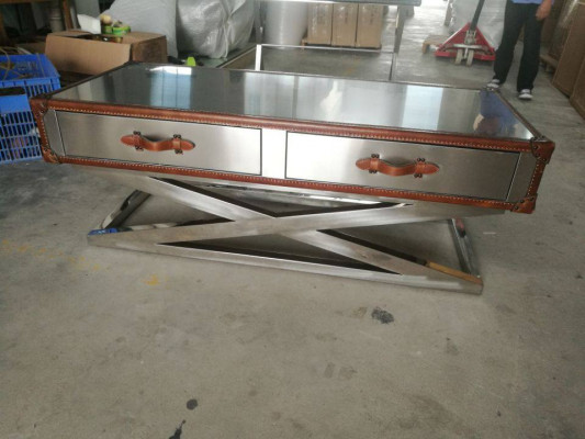 Vintage stolik kawowy stolik kawowy stoły aluminiowy stolik kawowy lotnik