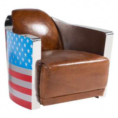 Prawdziwa skóra Vintage LederFotel DesignFotel Rocket Unia Jack Vintage