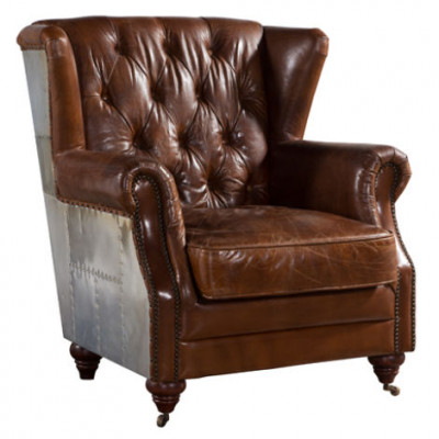Uszy Fotel Piękne, zabytkowe Chesterfield Uszy z tyłu Fotel ClubFotel