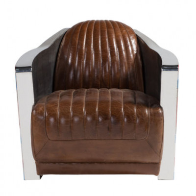 Unia Jack Aviator Retro ClubFotel Braun Skóra Vintage Fotel Meble
