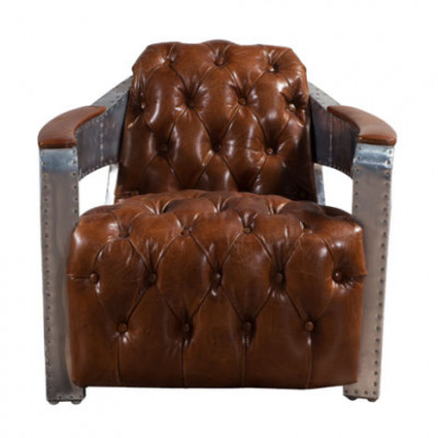 Fotel Aviator Chesterfield Shabby Vintage Krzesło SkóraFotel Club Lounge Design