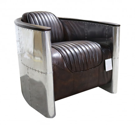 Fotel Design Prawdziwa skóra Vintage Luxury Meble Podkładka Aviator Samolot