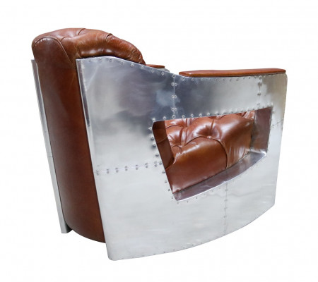 Chesterfield Fotel Zapinany na guziki, odrapany, vintage, brązowy, oryginalny