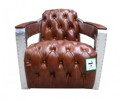 Chesterfield Fotel Zapinany na guziki, odrapany, vintage, brązowy, oryginalny