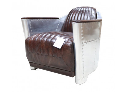 Prawdziwa skóra Design Vintage ChromeFotel DesignFotel Fotel Airplane Aviator Skóra