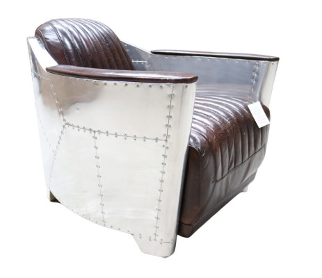 Prawdziwa skóra Design Vintage ChromeFotel DesignFotel Fotel Airplane Aviator Skóra